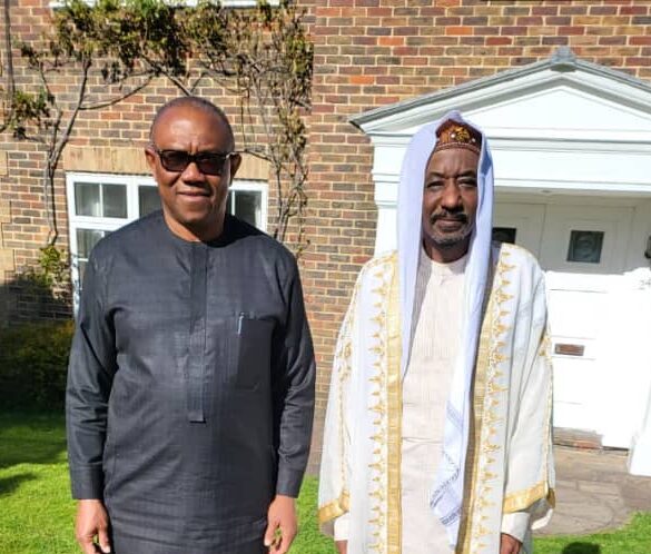 PHOTOS: Peter Obi visits ex-Emir of Kano in UK